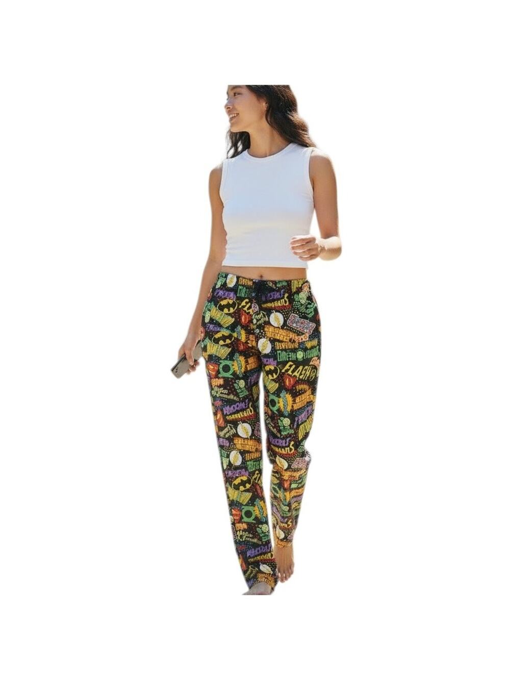 DC Comics Women's Pajama Pants - Superman Batman, Size L